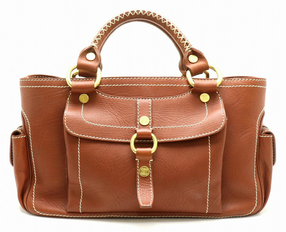 Celine Boogie Bag Handbag Leather Brown